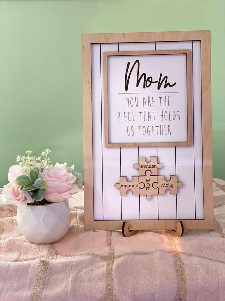 Mom Puzzle Piece Sign