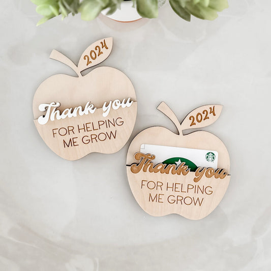 Apple Shaped Gift Card Holder for Teacher