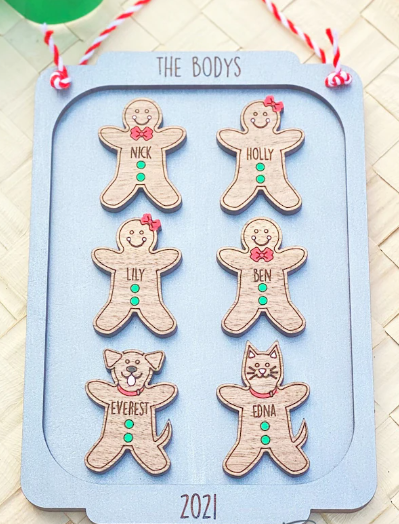 Gingerbread Family Cookie Sheet Ornament