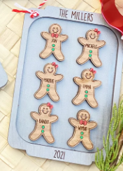 Gingerbread Family Cookie Sheet Ornament