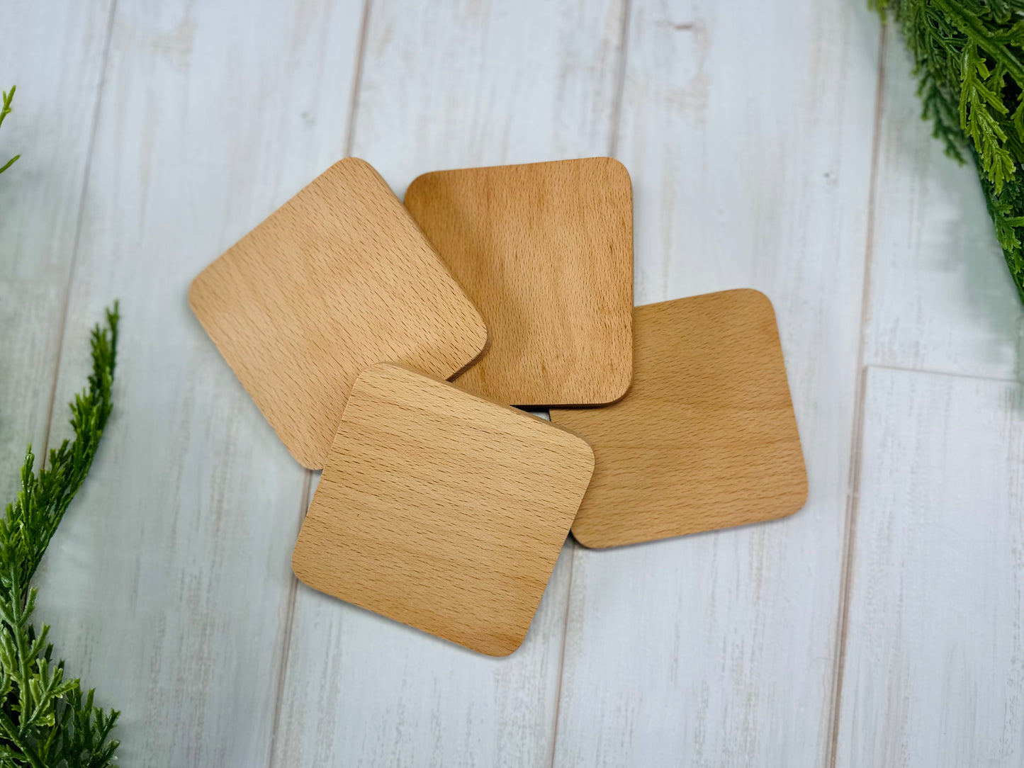 Square Baltic Birch Coasters Set of 4