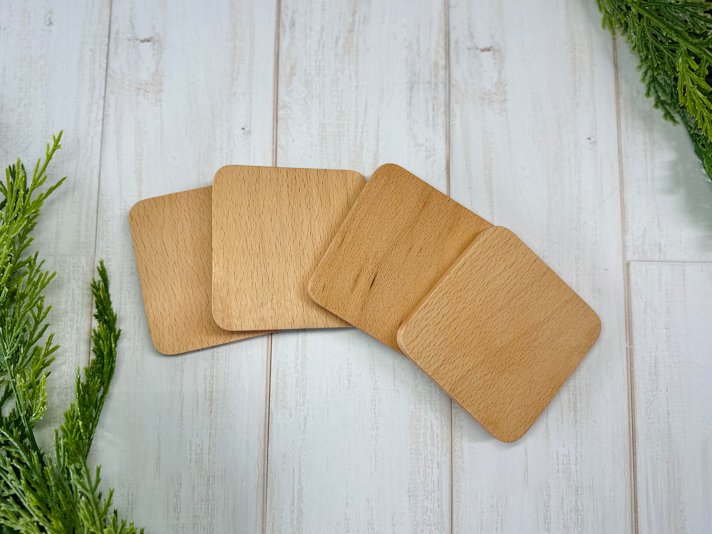 Square Baltic Birch Coasters Set of 4