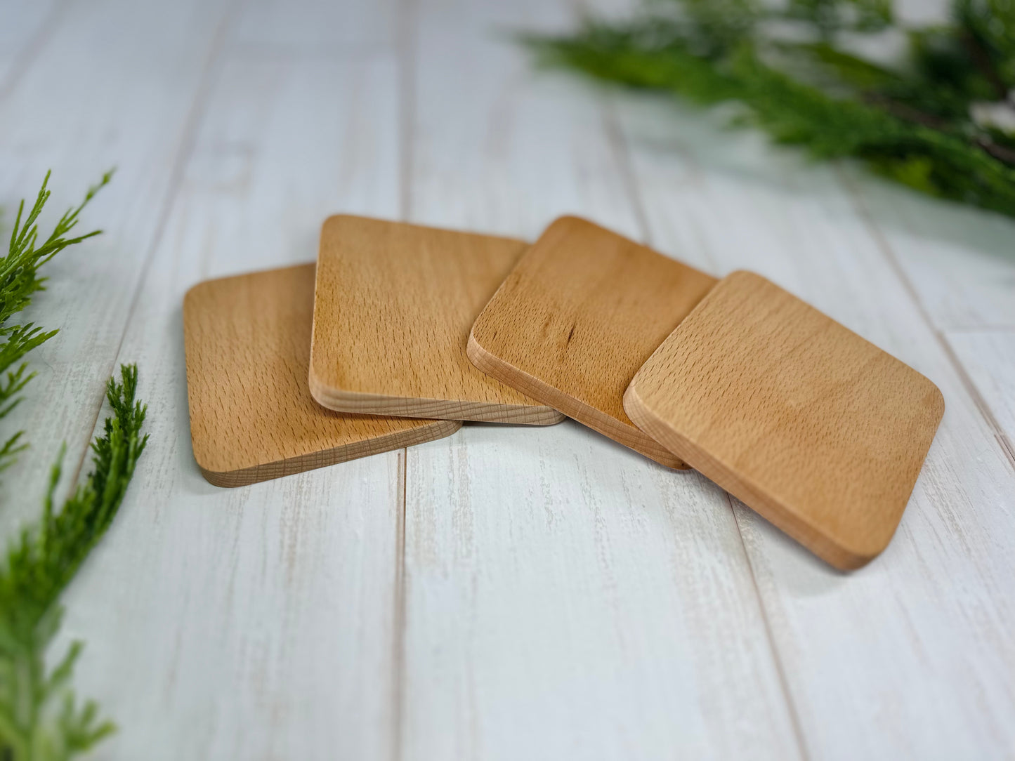 Square Baltic Birch Coasters Set of 4