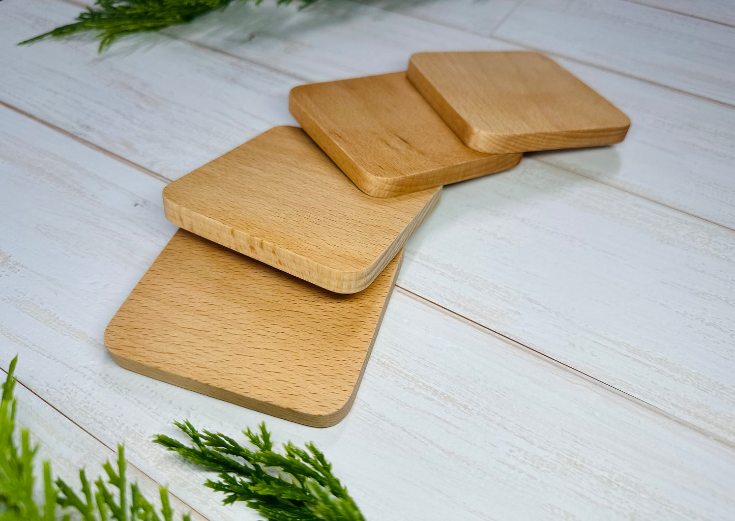 Square Baltic Birch Coasters Set of 4