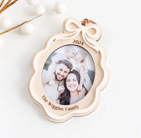 Ribbon Family Photo Ornament