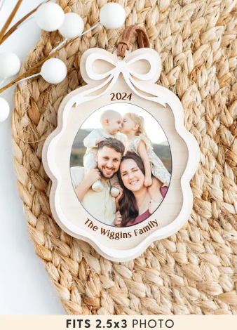 Ribbon Family Photo Ornament