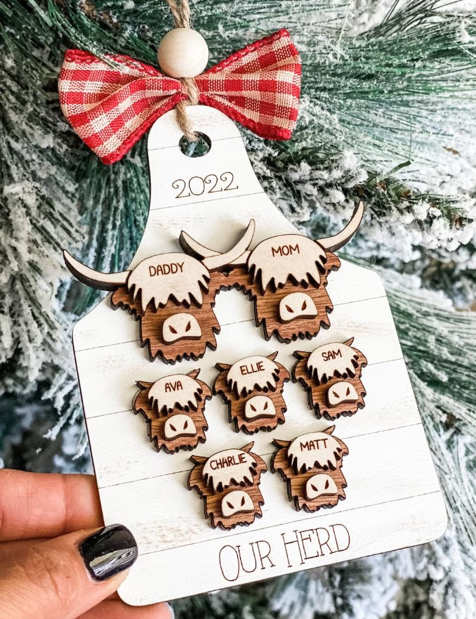 Our Herd - Highland Cow Family Ornament