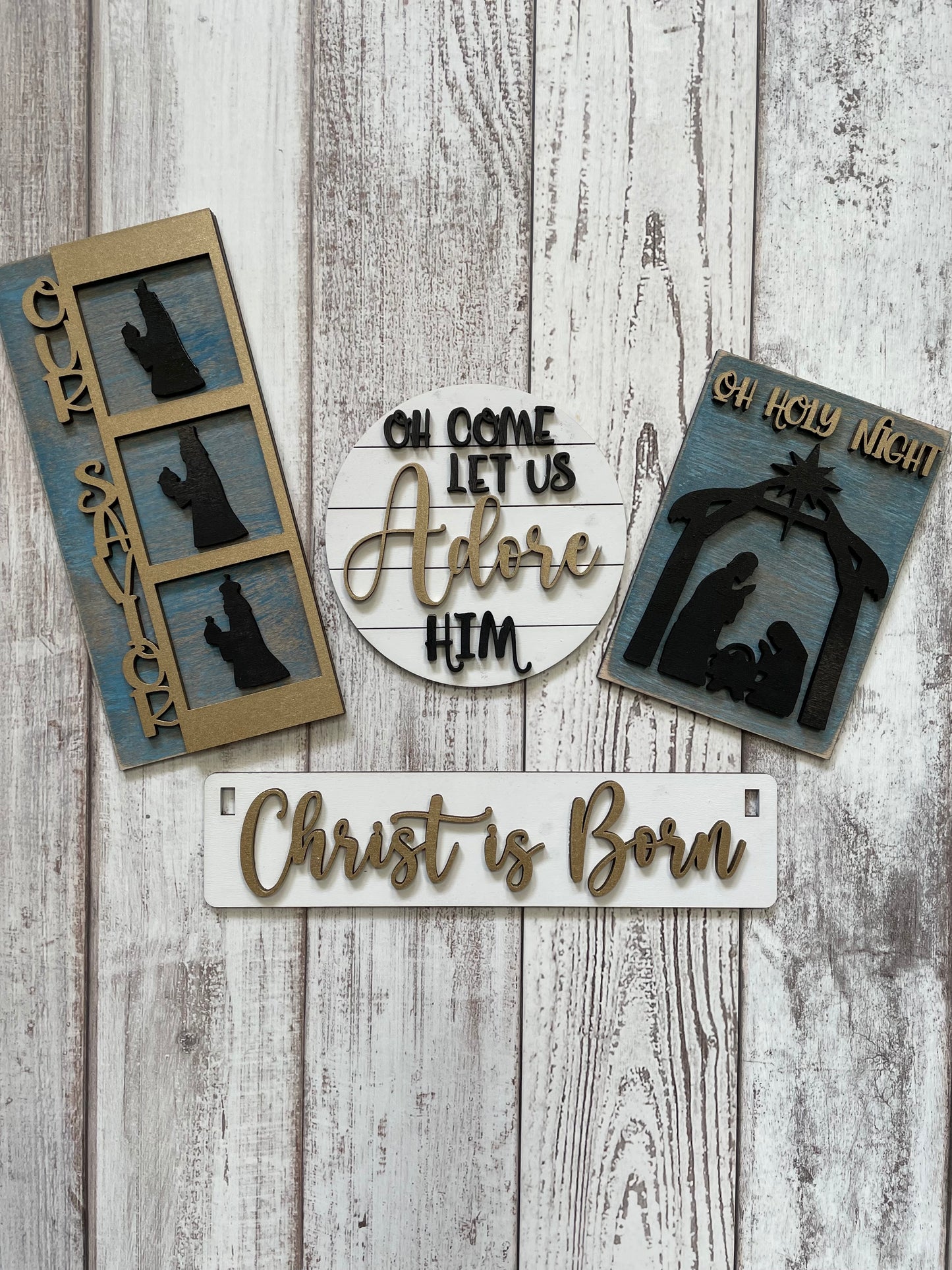 Christmas "Christ is Born" Nativity Insert Set