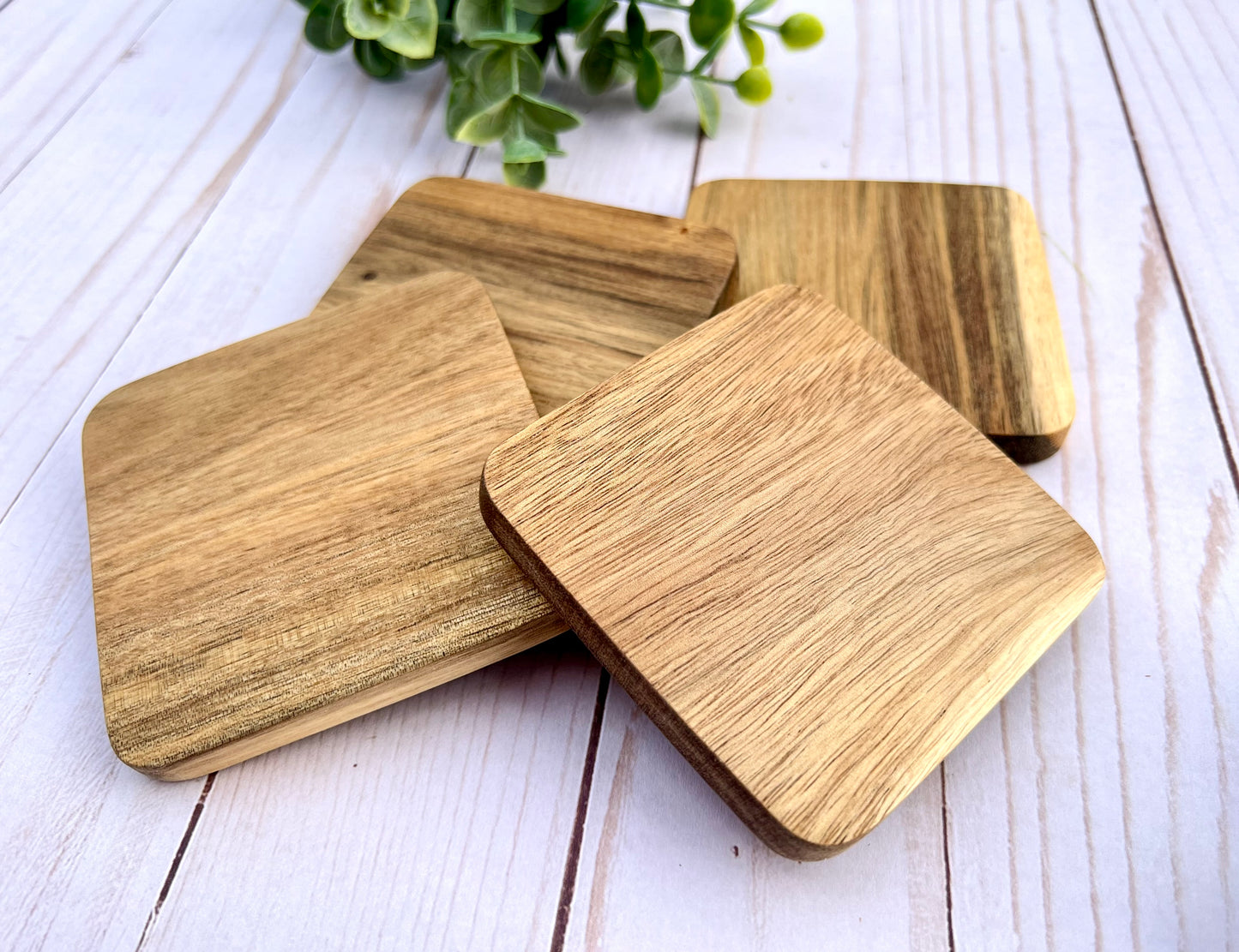 Square Acacia Coaster Set of 4