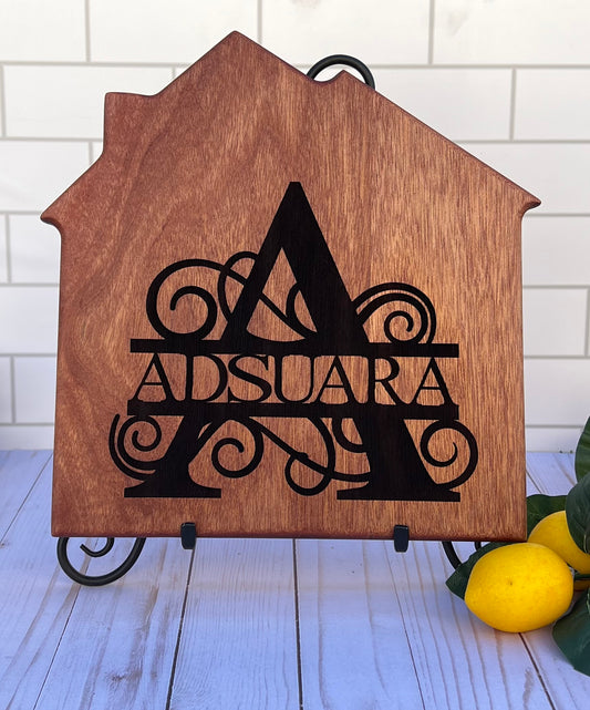 House Shaped Mahogany Cutting Board