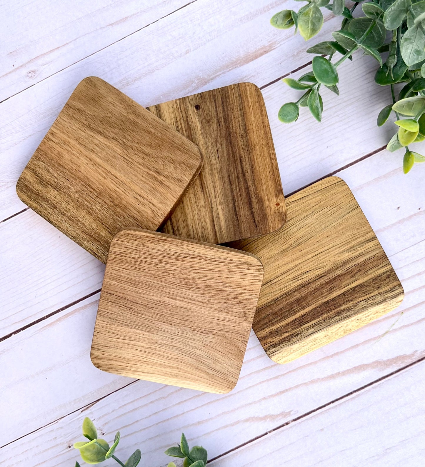 Square Acacia Coaster Set of 4