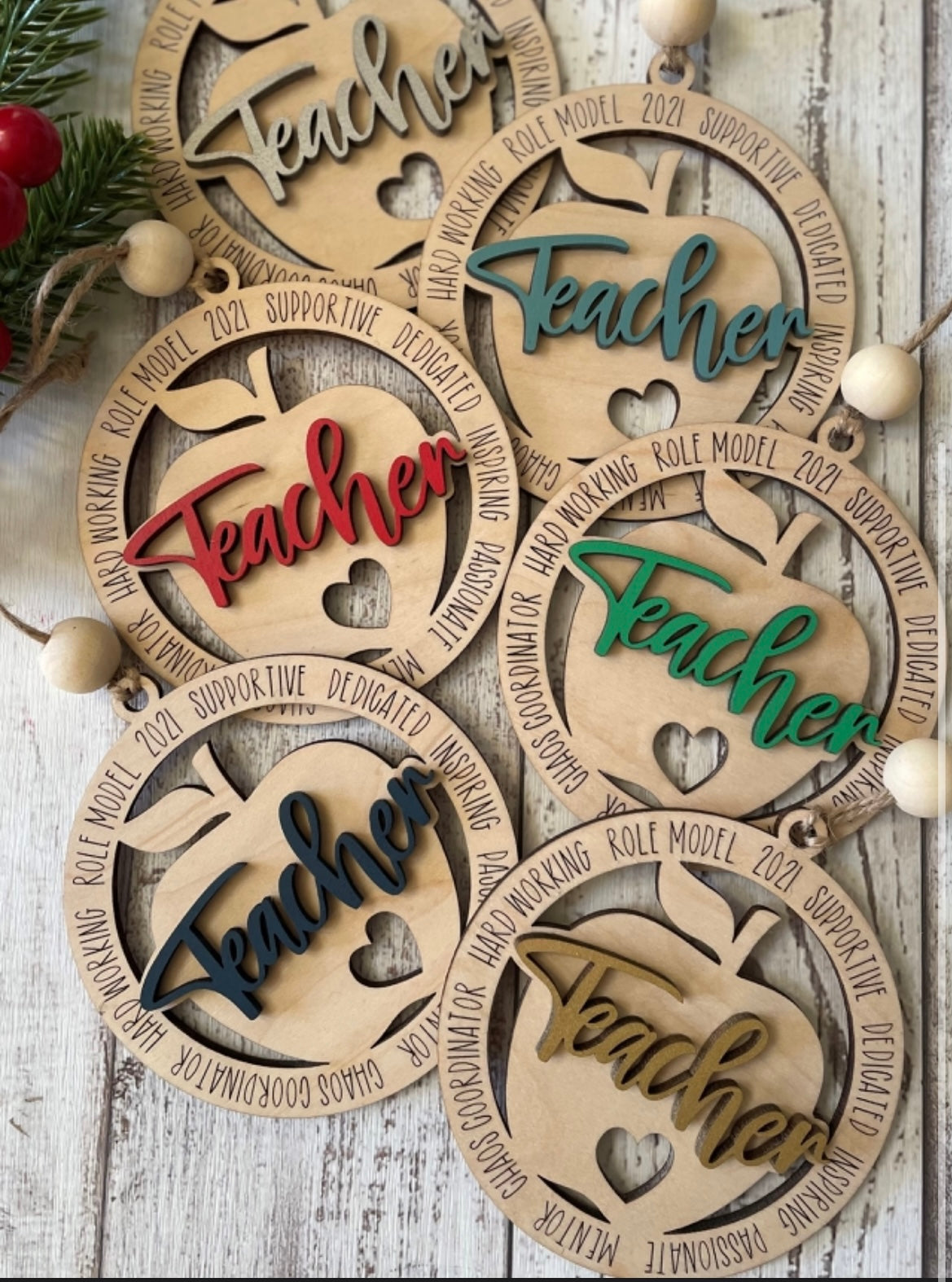 Layered "Teacher" Ornament