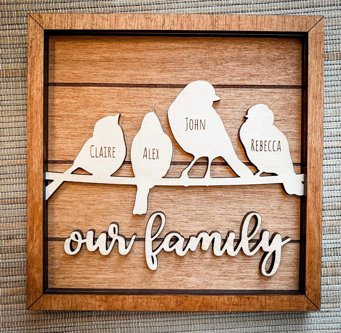 “Our Nest” Personalized Bird Frame